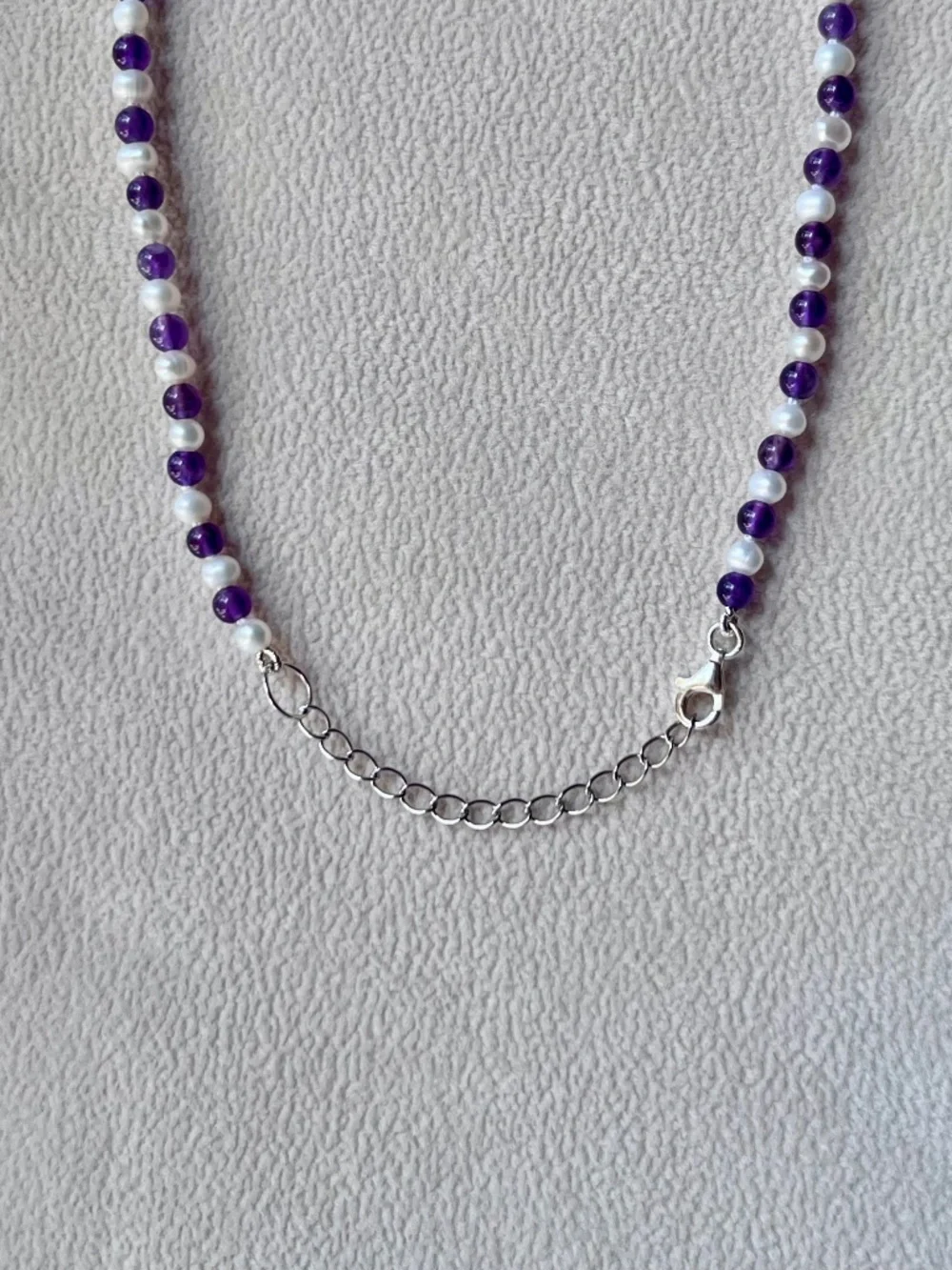 N060 | Genuine Amethyst & Freshwater Pearl Choker